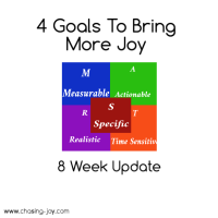 4 Goals To Bring More Joy. 8 Week Update: It Aint Good But It’s Honest!