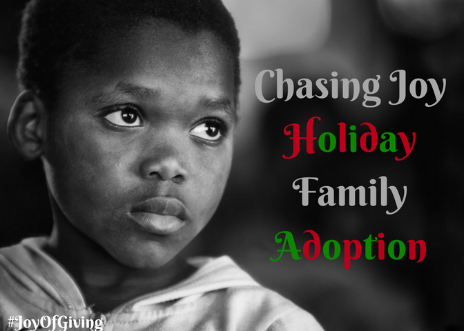 I really hope you all get to experience the Joy of Giving by helping as Chasing Joy Adopts a Family.  Here are 3 ways you can help.